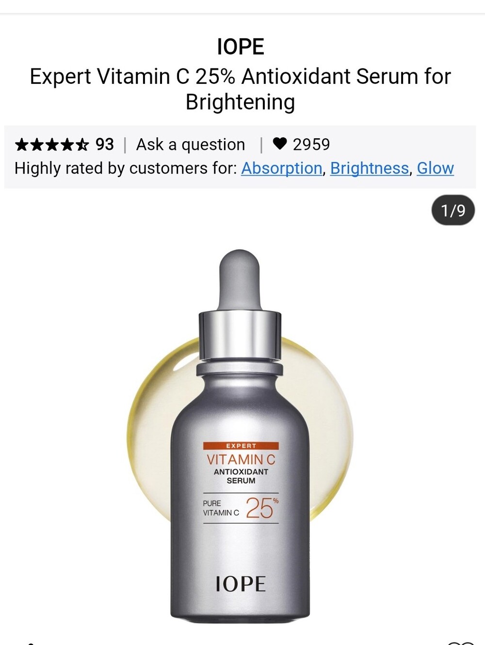 IOPE Vitamin C Antioxidant Serum For Brightening